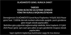 OLAĞANÜSTÜ GENEL KURUL A DAVET